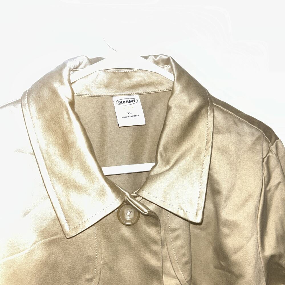 Y2K Old Navy Tan Trench Coat Women’s XL Belt - Picture 4 of 6